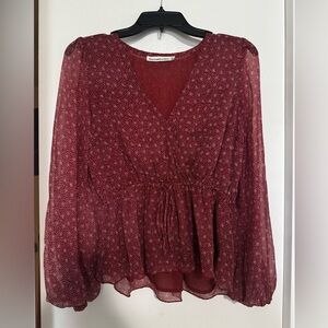 Abercrombie & Fitch Burgundy Floral Blouse